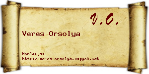 Veres Orsolya névjegykártya